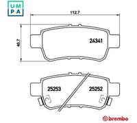 Brembo Brake Pad Set P 28 062 - Disc Brake for Honda Odyssey/Crossroad K24A 2.4L 4cyl