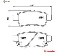 Brembo Brake Pad Set P 28 062 - Disc Brake for Honda Odyssey/Crossroad K24A 2.4L 4cyl