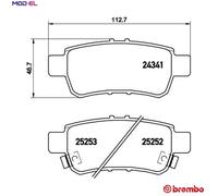 Brembo Brake Pad Set P 28 062 - Disc Brake for Honda Odyssey/Crossroad K24A 2.4L 4cyl