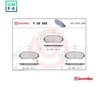 BRAKE PAD SET DISC BRAKE P 28 068 FOR ACURA HONDA K23A1 2.3L 4cyl RDX 2.4L 4cyl