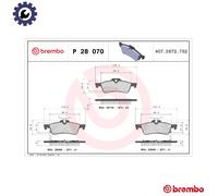 BREMBO P 28 070 Brake Pads