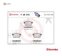 Brembo P28072 Brake Pad Set Rear With Anti-Squeak Plate Fits Honda Accord