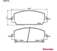 BREMBO P 28 098 Brake pad set