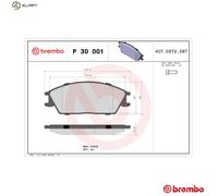 BREMBO P 30 001 Brake Pad Set, disc brake for HONDA,HYUNDAI