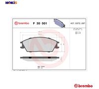 BREMBO P 30 001 Brake Pad Set, disc brake for HONDA,HYUNDAI