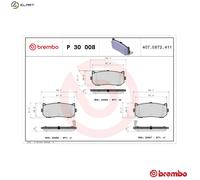 Rear Brake Pad Set BREMBO P 30 008 for Kia Carens/Spectra/Mentor/Sephia/Shuma/Cl