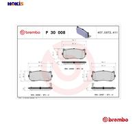 Rear Brake Pad Set BREMBO P 30 008 for Kia Carens/Spectra/Mentor/Sephia/Shuma/Cl