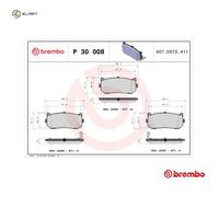 BRAKE PAD SET DISC BRAKE P 30 008 FOR KIA X-TREK/II/MPV SEPHIA SHUMA/MENTOR 1.8L