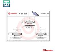BREMBO P 30 009 Brake pad set