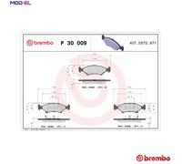 BREMBO P 30 009 Brake pad set