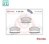 Brake pads P 30 012 BREMBO for KIA PREGIO Van SEDONA I SEDONA Mk II