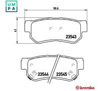 Brembo Brake Pads Rear With Anti-Squeak Plate Fits Hyundai Elantra Kia Ssangyong