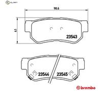 Brembo Brake Pads Rear With Anti-Squeak Plate Fits Hyundai Elantra Kia Ssangyong