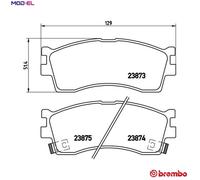 Brembo Brake Pad Set P 30 016 for KIA Mentor, Clarus, Rio