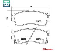 Brembo Brake Pad Set P 30 016 for KIA Mentor, Clarus, Rio
