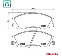 BREMBO P 30 017 Brake pad set