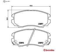 Brembo Brake Pad Set P 30 018X - acoustic wear warning, no accessories - for KIA & Hyundai