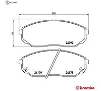 Brembo Brake Pad Set P 30 019 - Front - for Kia Sorento