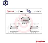 BRAKE PAD SET DISC BRAKE P 30 023 FOR KIA D4CB 2.5L G4JS 2.4L 4cyl SORENTO I