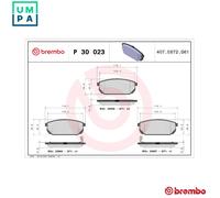 BRAKE PAD SET DISC BRAKE P 30 023 FOR KIA D4CB 2.5L G4JS 2.4L 4cyl SORENTO I