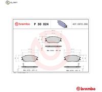Brake pads P 30 024 BREMBO for HYUNDAI ACCENT I ACCENT Saloon LANTRA PONY GETZ
