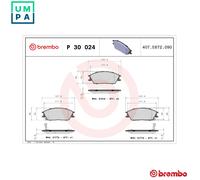 Brake pads P 30 024 BREMBO for HYUNDAI ACCENT I ACCENT Saloon LANTRA PONY GETZ