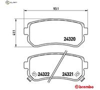 Brake Pads Rear With Anti-Squeak Plate Fits Hyundai Accent Kia Rio Sportage