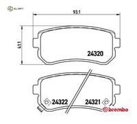 Brake Pads Rear With Anti-Squeak Plate Fits Hyundai Accent Kia Rio Sportage