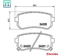 Brake Pads Rear With Anti-Squeak Plate Fits Hyundai Accent Kia Rio Sportage