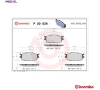 BRAKE PAD SET DISC BRAKE P 30 026 FOR HYUNDAI ACCENT/i25/IV/III FLUIDIC/VERNA