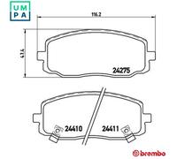 Brake pads P 30 032 BREMBO for HYUNDAI KIA