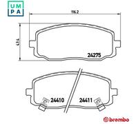 Brake pads P 30 032 BREMBO for HYUNDAI KIA