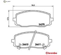 BRAKE PAD SET DISC BRAKE P 30 032 FOR HYUNDAI KIA D3FA 1.1L G3LA 1.0L 3cyl i10