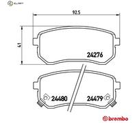 Brembo P30033 Rear Disc Brake Pad - Set of 4