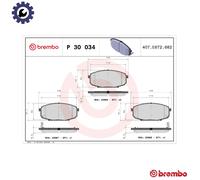 Brake Pad Set Front Braking Fits Hyundai I30 Estate Kona Kia - Brembo P 30 034X