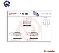 Brembo Brake Pad Set P 30 035 - Fits Kia & Hyundai (ix55 3.8 V6, Sorento 3.3 CVVT, i800 2.5 CRDi)
