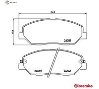 Brembo P30036 Front Disc Brake Pad - Set of 4