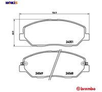 Brake pads P 30 036 BREMBO for KIA SSANGYONG HYUNDAI