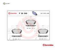 BRAKE PAD SET DISC BRAKE P 30 040 FOR KIA RONDO/III/MPV CARENS G4FCD4FB 1.6L