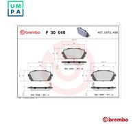 BREMBO P 30 040 Brake pad set