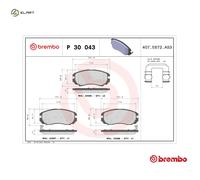 BRAKE PAD SET DISC BRAKE P 30 043 FOR HYUNDAI KIA OPTIMA/LOTZE/MAGENTIS/REGAL