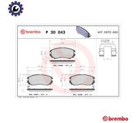 Brembo Brake Pad Set P 30 043 Front for Hyundai & Kia (Sonata, Magentis)