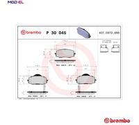 BREMBO P 30 045 Brake pad set
