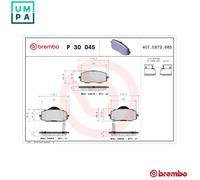 BREMBO P 30 045 Brake pad set