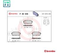 BREMBO P 30 046 Brake pad set
