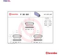 Brake pads P 30 051 BREMBO for KIA HYUNDAI