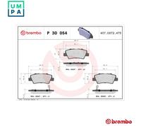 BREMBO P 30 054 Brake pad set