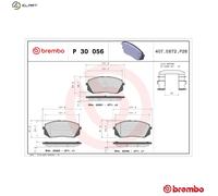 Brembo Brake Pad Set P 30 056X – Disc Brake – Fits Hyundai i40 iCW 1.6 GDI