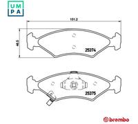 Brake pads P 30 062 BREMBO for KIA SPORTAGE SUV SHUMA I