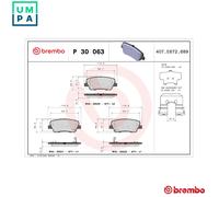 Brembo Brake Pads Rear With Anti-Squeak Plate Fits Hyundai Genesis Kia Ssangyong